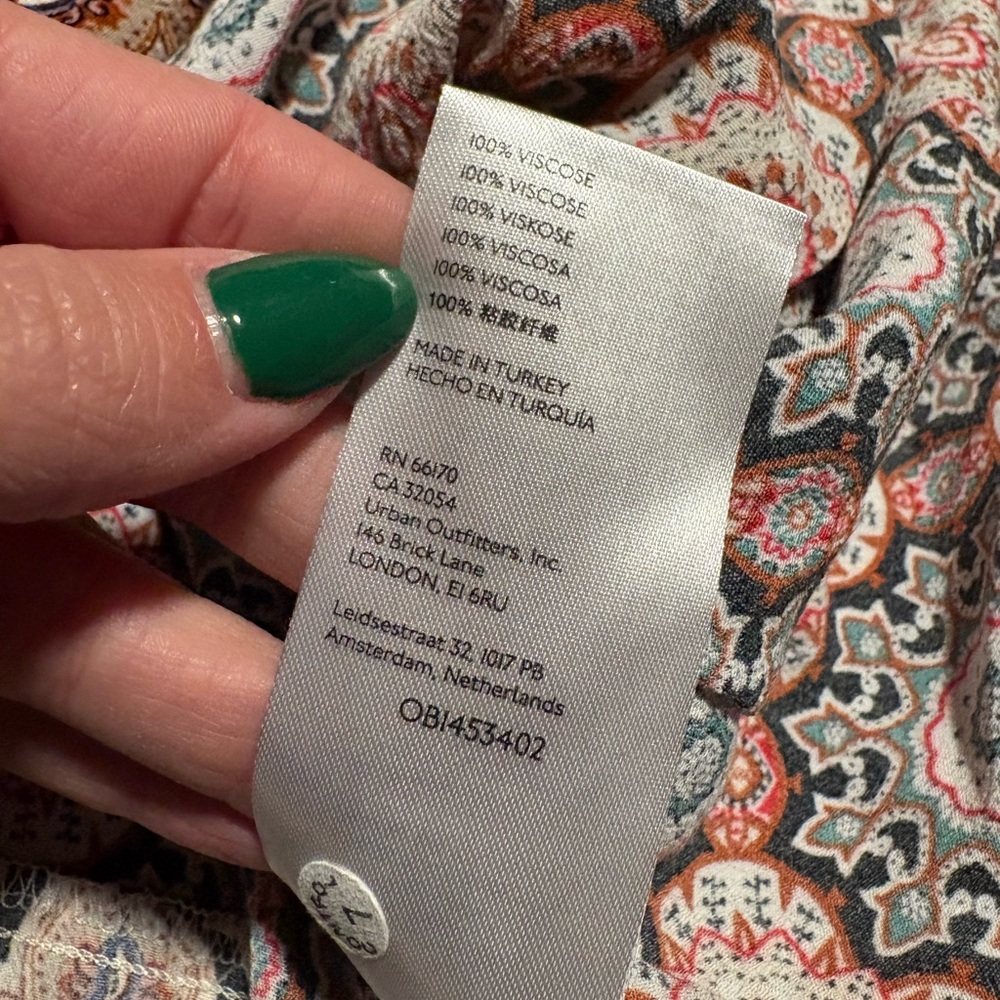 Anthropologie Tiered V-Neck Mini Dress Womens Medium Long Sleeve Boho - Picture 9 of 10